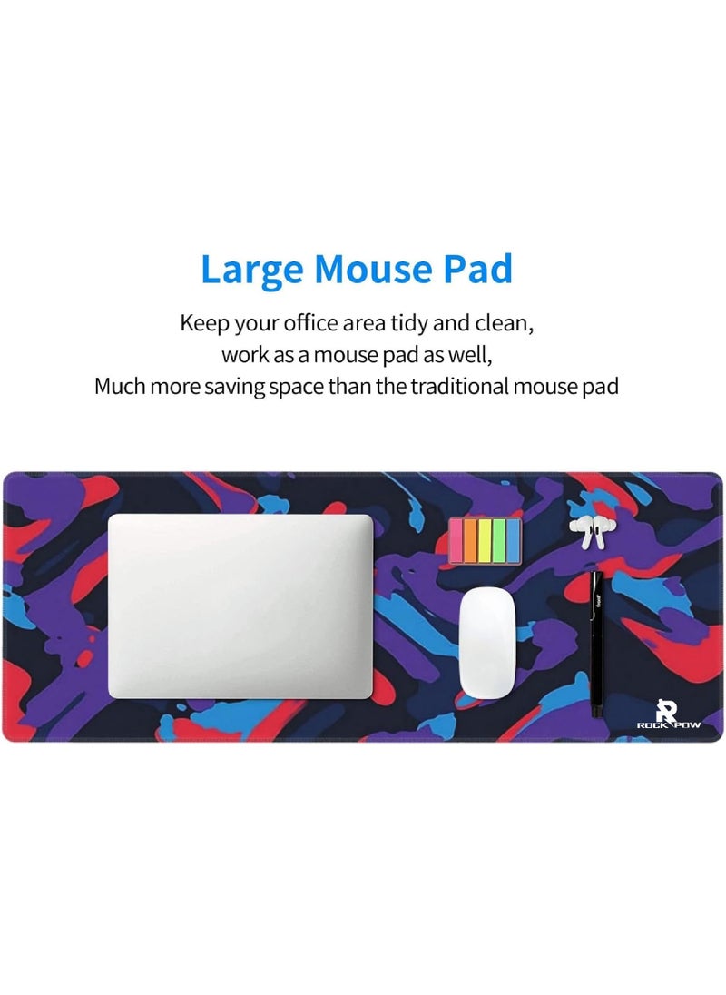 Rock Pow - Extended large gaming mouse pad 800X300X3,fully printed design non-slip rubber base with stitched edge gaming large keyboard pad - Image 1