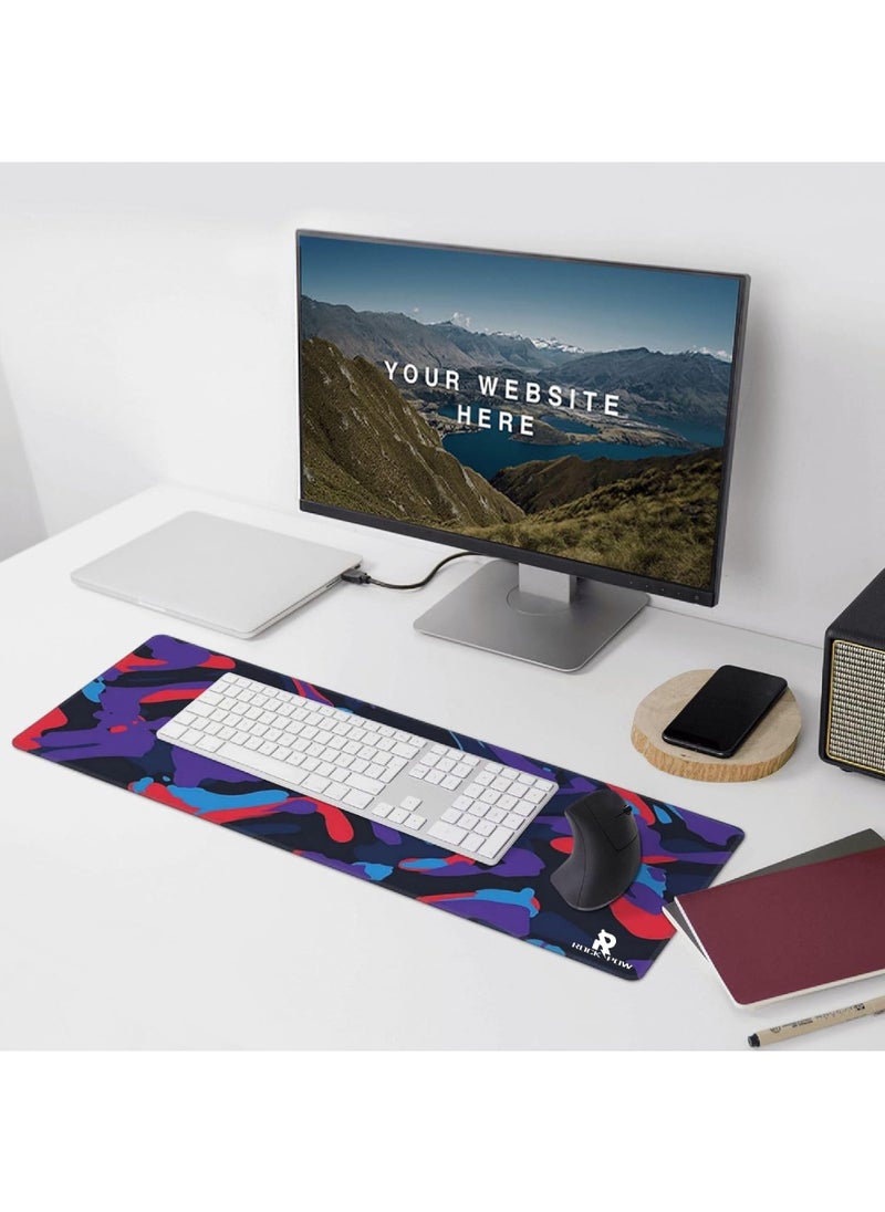 Rock Pow - Extended large gaming mouse pad 800X300X3,fully printed design non-slip rubber base with stitched edge gaming large keyboard pad - Image 1