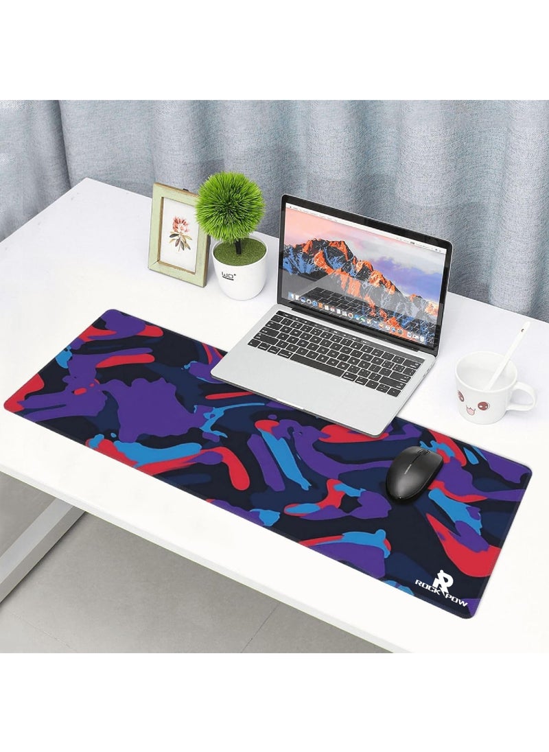 Rock Pow - Extended large gaming mouse pad 800X300X3,fully printed design non-slip rubber base with stitched edge gaming large keyboard pad - Image 1