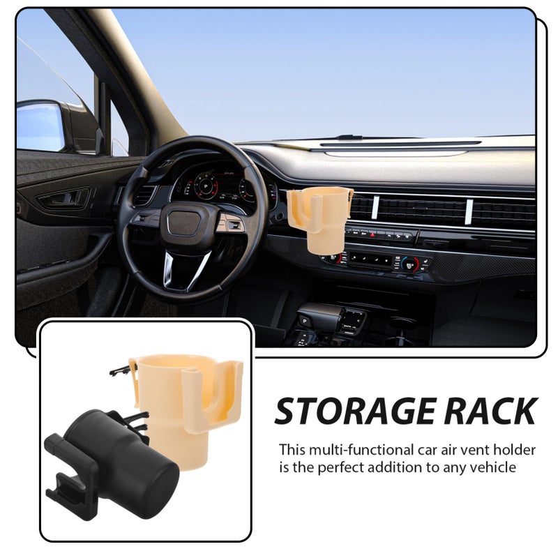 2Pcs Black Car Air Vent Cup Holder Water Bottle Storage Box Drink Organizer - Image 4