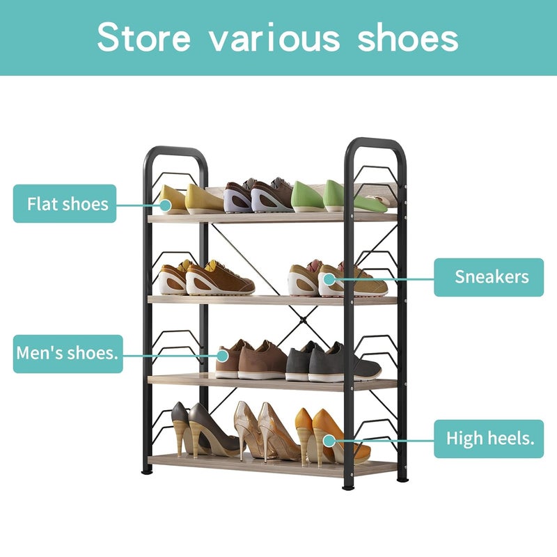 UmI. Brand Umi 4 Layer Wooden Shoe Rack for Home Shoe Stand Chappal Stand Multipurpose Storage Stand Cosmetic Toiletries Stand for Bathroom News Storage Stand Kitchen Storage Rack Spice Rack - Image 4