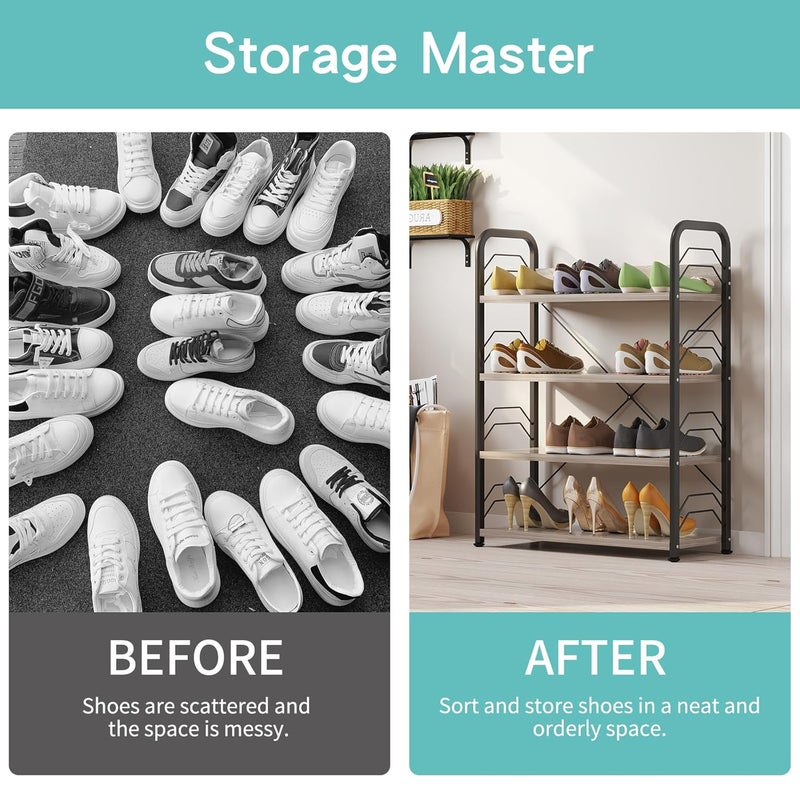 UmI. Brand Umi 4 Layer Wooden Shoe Rack for Home Shoe Stand Chappal Stand Multipurpose Storage Stand Cosmetic Toiletries Stand for Bathroom News Storage Stand Kitchen Storage Rack Spice Rack - Image 5
