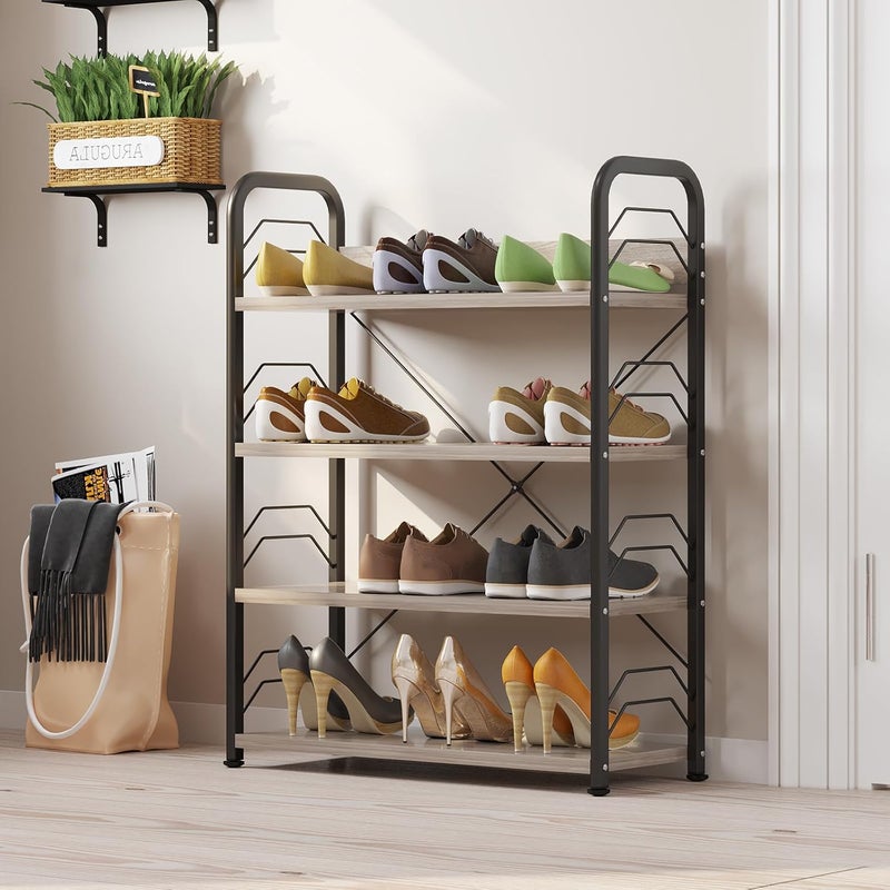 UmI. Brand Umi 4 Layer Wooden Shoe Rack for Home Shoe Stand Chappal Stand Multipurpose Storage Stand Cosmetic Toiletries Stand for Bathroom News Storage Stand Kitchen Storage Rack Spice Rack - Image 1