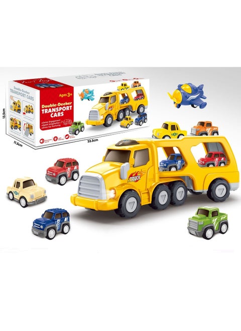 5-in-1 Construction Vehicles Transport Truck Carrier Toy for Toddler Boys and Girls