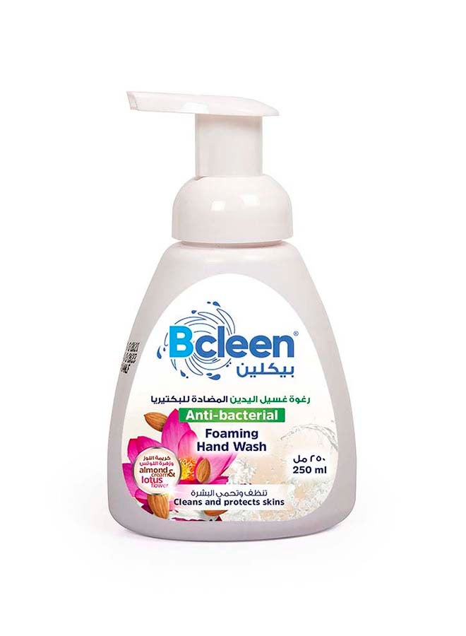 Bcleen Antibacterial Hand Wash Liquid with Foaming Pump, Almond and Lotus, 250 ml