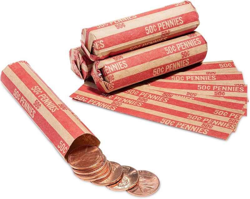 Manaloom 1000 Flat Coin Wrappers, Pennies Coin Holder, Convenient Penny Storage Coin Wrapper - 1000 Pack - Image 1