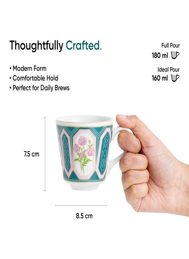 Shay طقم أكواب شاي سيراميك من شاي، 6 قطع، بارتير، 180 مل | طقم أكواب شاي من 6 قطع | لمسة نهائية لامعة | بورسلين فاخر | طقم شاي | كوب شاي سيراميك | أكواب صغيرة للشاي (أكواب شاي ستيب - بارتير) متعدد الألوان - Image 4