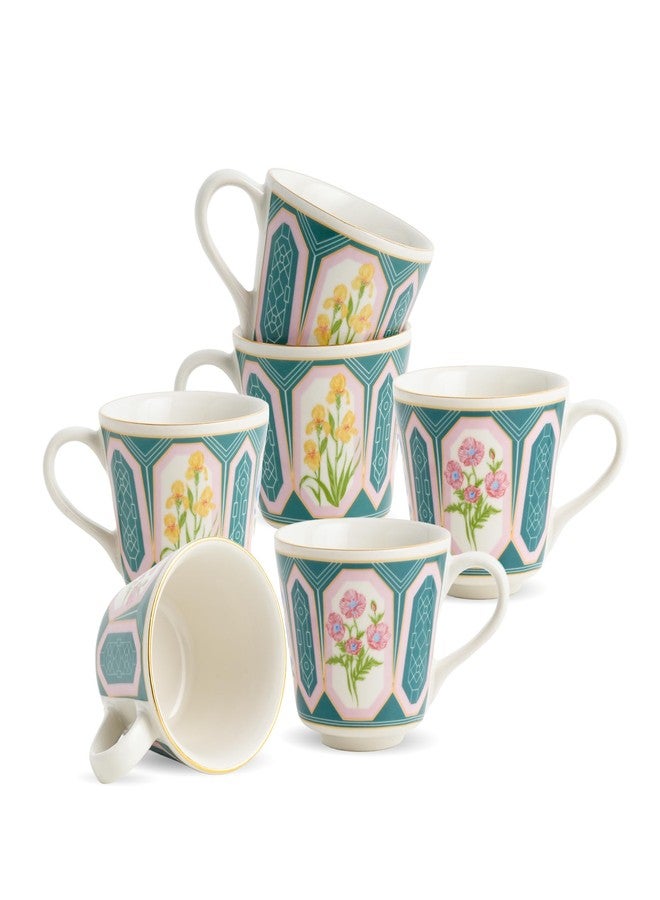 Shay طقم أكواب شاي سيراميك من شاي، 6 قطع، بارتير، 180 مل | طقم أكواب شاي من 6 قطع | لمسة نهائية لامعة | بورسلين فاخر | طقم شاي | كوب شاي سيراميك | أكواب صغيرة للشاي (أكواب شاي ستيب - بارتير) متعدد الألوان - Image 1