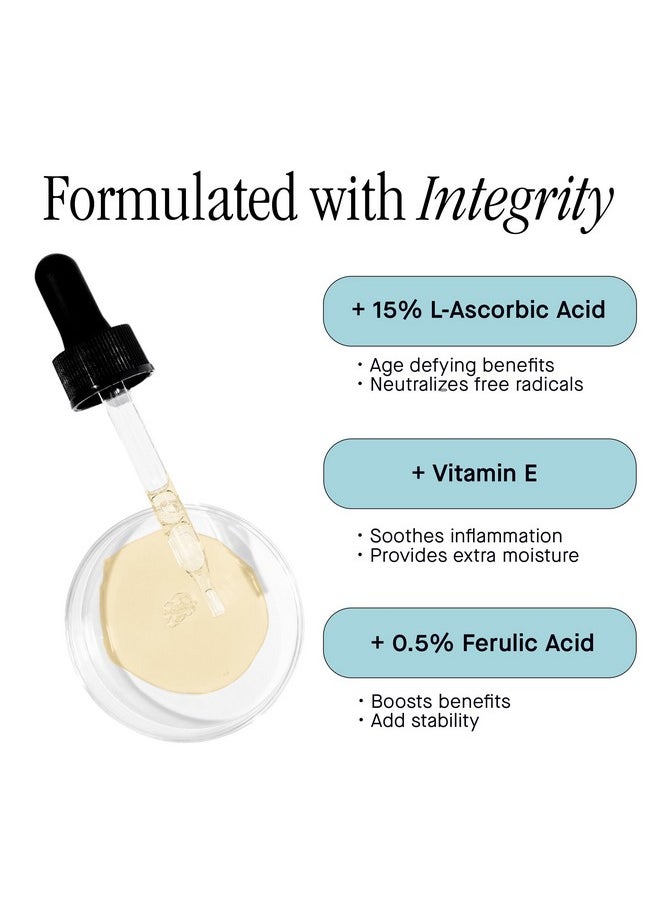 brandefy - Vitamin C Face Serum 15% L. Ascorbic Acid Ferulic Acid .5% + Vitamin E For Self Care And Beauty Face Dark Spot Corrector And Anti Aging 1Oz Made In The Usa - Image 1