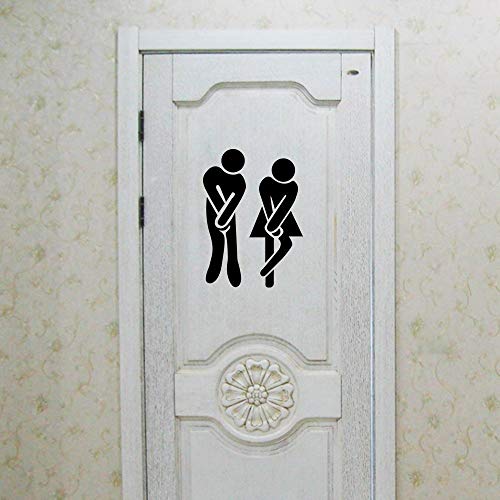 OYEFLY DIY Removable Man Woman Washroom Toilet Bathroom WC Sign, OYEFLY Door Accessories Wall Sticker Home Decor for Kids Living Room Home Decoration (Black) - Image 5
