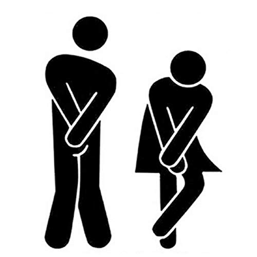OYEFLY DIY Removable Man Woman Washroom Toilet Bathroom WC Sign, OYEFLY Door Accessories Wall Sticker Home Decor for Kids Living Room Home Decoration (Black) - Image 1