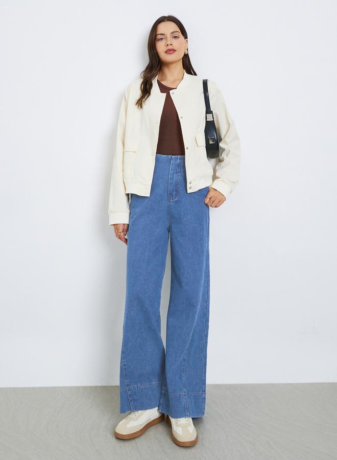 Styli Regular Fit Regular Length Plain Bomber Jacket - Image 2