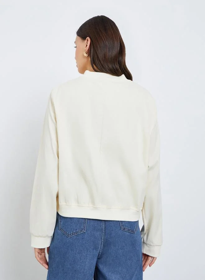 Styli Regular Fit Regular Length Plain Bomber Jacket