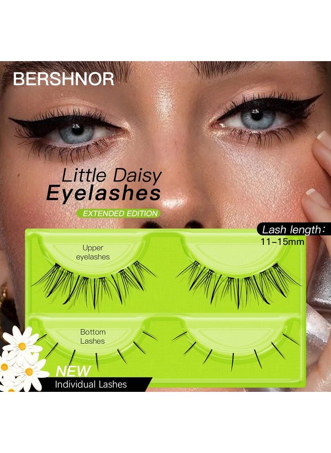 BERSHNOR - BERSHNOR 480pcs Individual Lash Mogugu False Eyelashes, Longer Fluffy Spike Lashes, Three-Type Fairy Fake Eyelashes, Manga Lashes Top And Bottom, 10-14mm Mix Lashes Clusters - Image 1