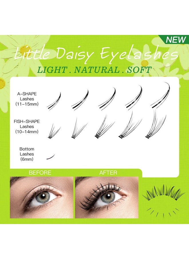 BERSHNOR - BERSHNOR 480pcs Individual Lash Mogugu False Eyelashes, Longer Fluffy Spike Lashes, Three-Type Fairy Fake Eyelashes, Manga Lashes Top And Bottom, 10-14mm Mix Lashes Clusters - Image 1