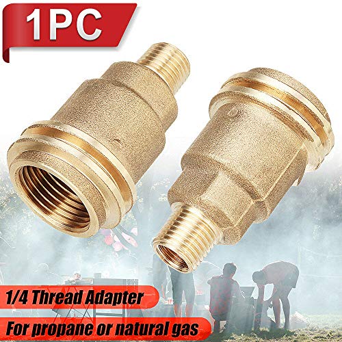 JINYI QCC1 Nut Propane Gas Fitting Hose Adapter with 1/4" Male Pipe Thread Propane Quick Connect Fittings Solid Brass Propane Adapter - Image 2