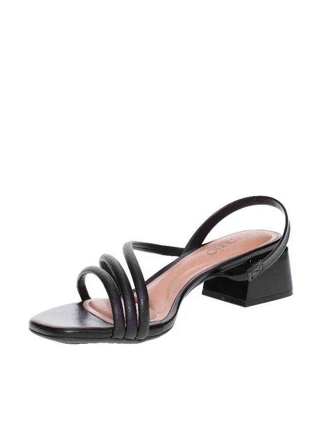 Beira Rio Beira Rio Ladies Mid Heel Sandals Black | Made In Brazil