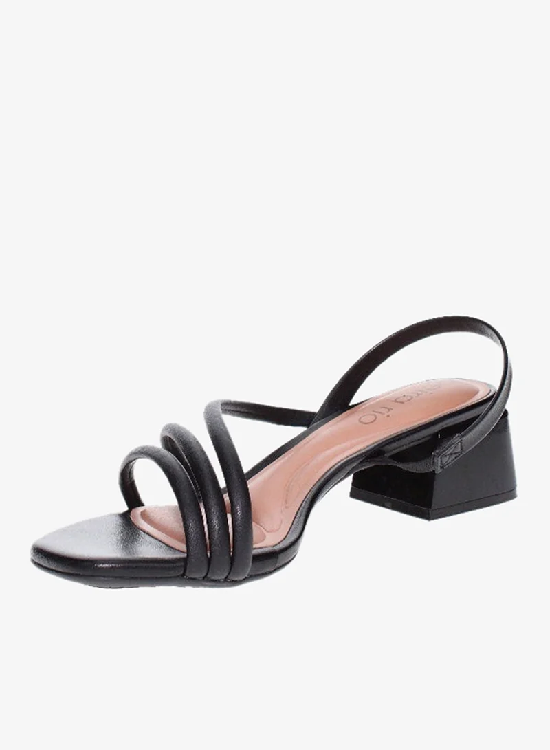 Beira Rio  Beira Rio Ladies Mid Heel Sandals Black | Made In Brazil for Women | Best Price UAE