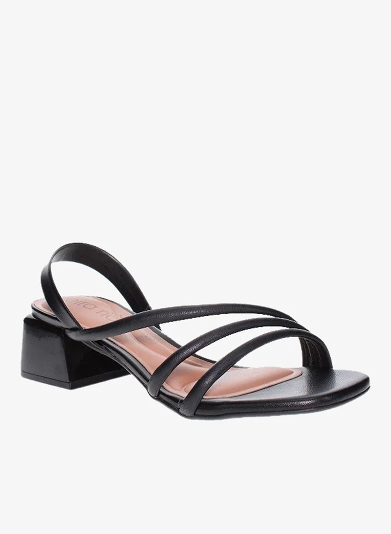 Beira Rio  Beira Rio Ladies Mid Heel Sandals Black | Made In Brazil for Women | Best Price UAE