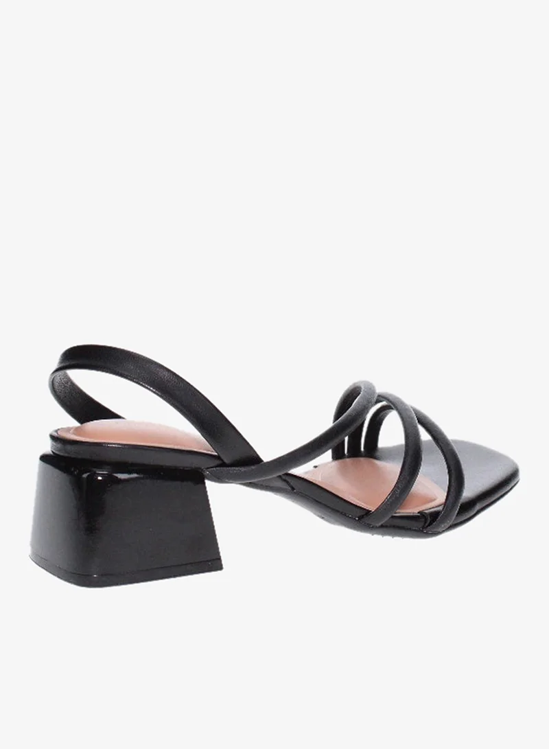 Beira Rio Ladies Mid Heel Sandals Black | Made In Brazil