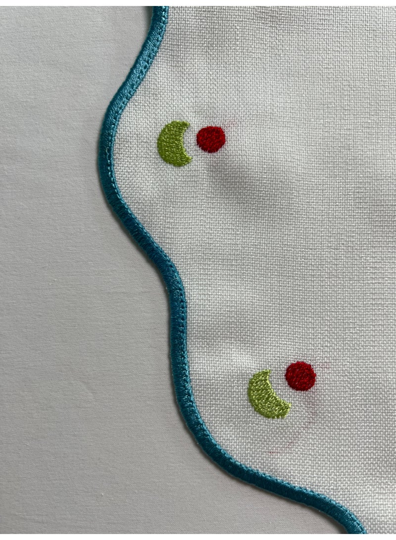 Baci milano Round Embroidered Tablemat "You're Magic" – 38 cm Linen-Feel Decorative Placemat with Moon & Text – Washable, Reusable, For Dining or Coffee Table - Image 4