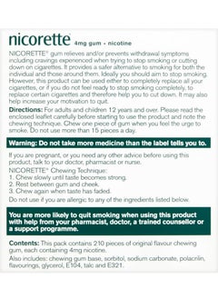 nicorette Original Flavor 4Mg Gum 210 Pieces  - Image 3