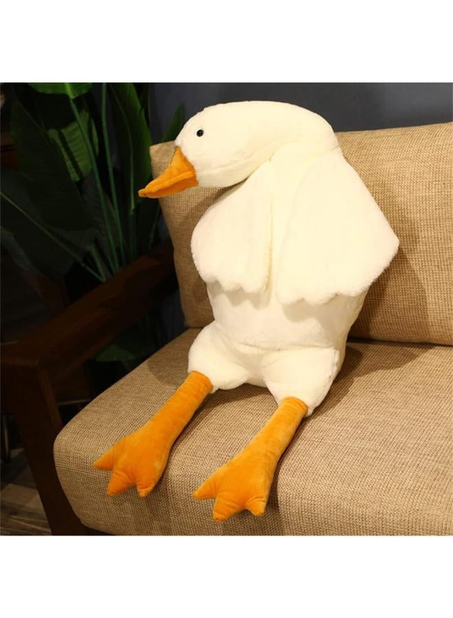 Zain Tiowo Giant White Goose Stuffed Animal Huge Duck Soft Toys Cuddly Plush Toys Big Long Swan Doll Kids Plush Pillow Sleeping Hugging Bolster Pillow Cushion for Bed Sofa Floor (White,90cm/35inch) - Image 1