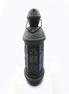 OR Ramadan Lantern - glass and metal - height of 21 cm, black color 
