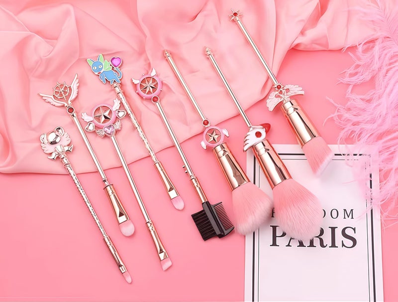 RAEEIKPHZ Cartoon Makeup Brush for Kids,Cute Anime 8pcs Foundation Blush Powder Eyeshadow Lip Eyebrow Potter Brushes Set with Metal Handle for Teens Girls Women Present Christmas - Image 2