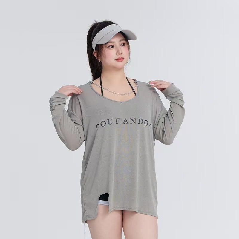 Plus-Size Swimwear for Women 100kg Loose Fit Slimming Tummy-Concealing Three-Piece Set Sexy Boxer Shorts Hot Spring Swimsuit - Image 5