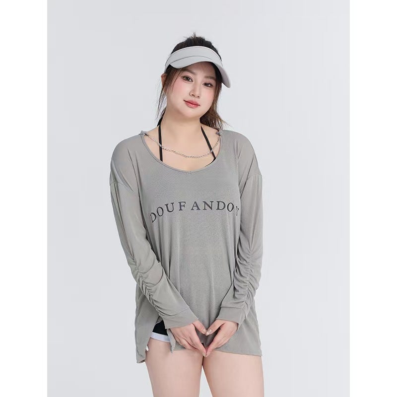 Plus-Size Swimwear for Women 100kg Loose Fit Slimming Tummy-Concealing Three-Piece Set Sexy Boxer Shorts Hot Spring Swimsuit - Image 1