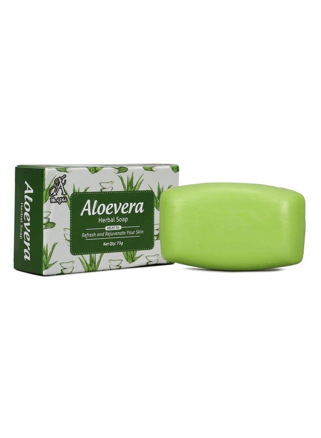 7TH AJMA Aloe Vera Handmade Soap - Herbal Soap for Refreshing & Rejuvenating Skin - Natural Hydration for Healthy, Soft Skin, 75g (Pack of 6) - Image 4