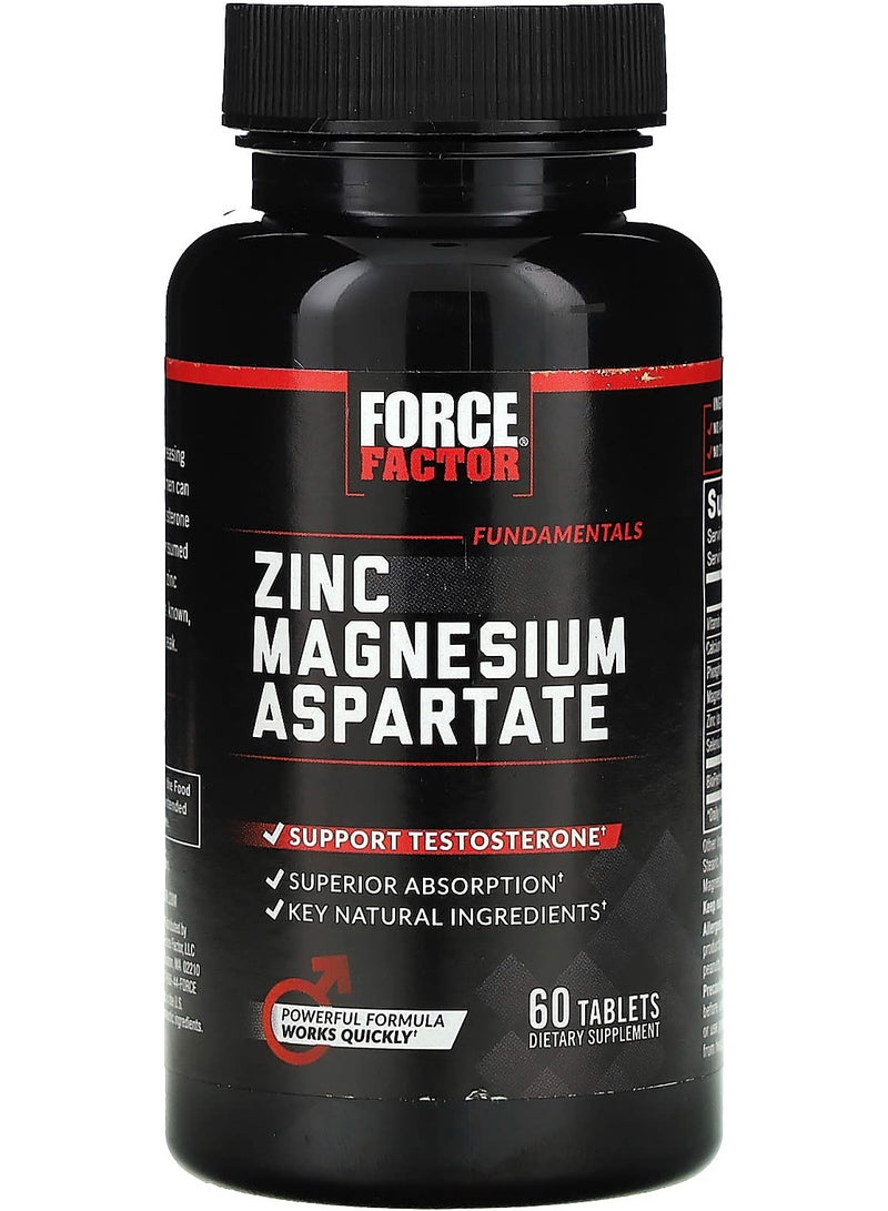 Force Factor Fundamentals Zinc Magnesium Aspartate 60 Tablets