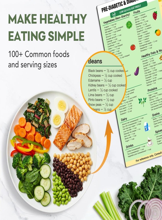 EliteSign Diabetic Food List Chart - Magnetic Diabetes Food List and Meal Planner for Fridge, Laminated Pocket-Size Diabetes Quick Reference Guide - Making Healthy Eating Easy - Image 4