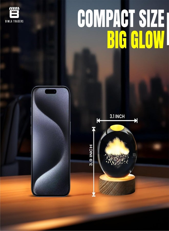Btag Sky Ball Night Lamp with Wooden Stand for Gift for Girls, Birthday Gift, Home Decor, and Cloud Lamp (Sky) - Image 3