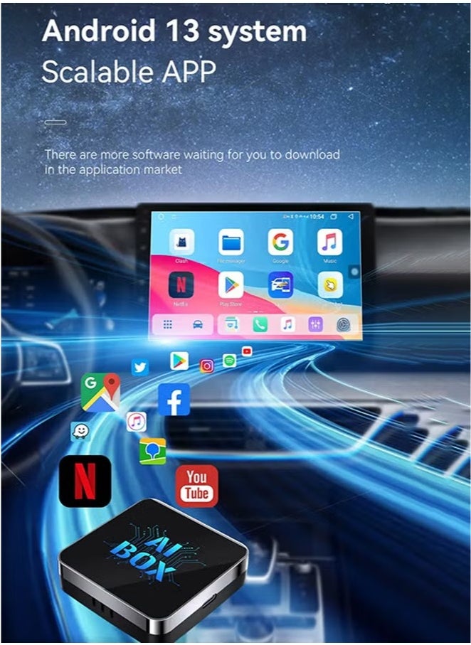 Digisand - Newest Wireless CarPlay Adapter Supports YouTube, Netflix & More Wired CarPlay to Wireless Dongle, AI Box CarPlay 2 in 1 Wireless AI Box Plug & Play - Image 1