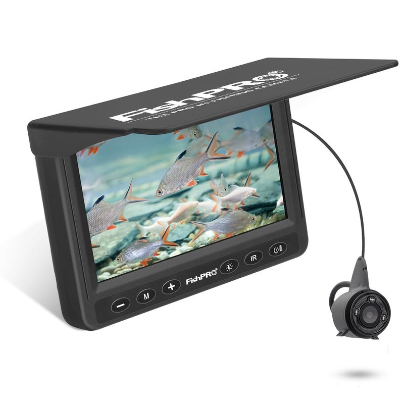 FishPRO 2026 Upgrade Underwater Fishing Camera 43 IPS HD 1000 TVL Pocket Ice Fishing Camera Underwater for Fish Portable Fish Finder wLCD Monitor IRLED for Ice Lake Sea Boat Kayak Fishing