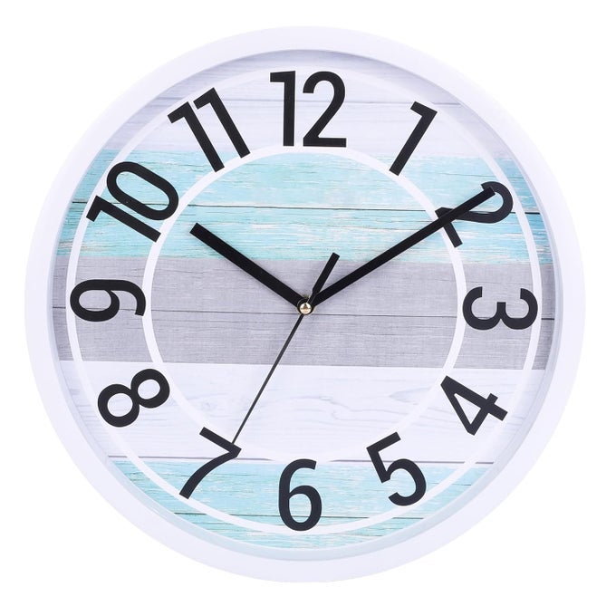 UMI 12 INCHES STEP MOVEMENT QUARTZ ROUND DESIGNER PLASTIC WALL CLOCK FOR HOME KITCHEN BEDROOM HALL LIVING ROOM OFFICE 126_WFF_WHITE
