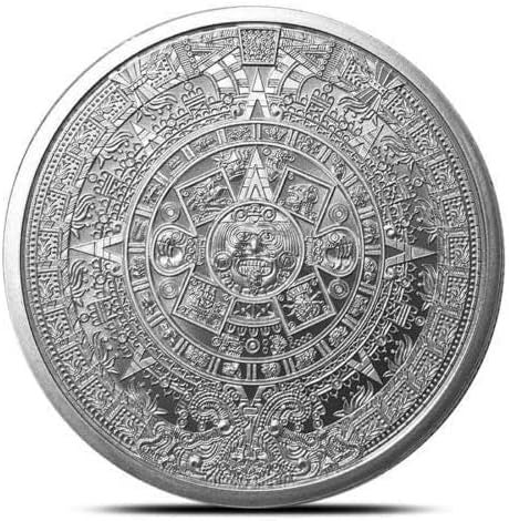 KAQ 1 oz 999 Aztec Calendar Stone Eagle Warrior Emperor of Tenochtitlan New - Image 2
