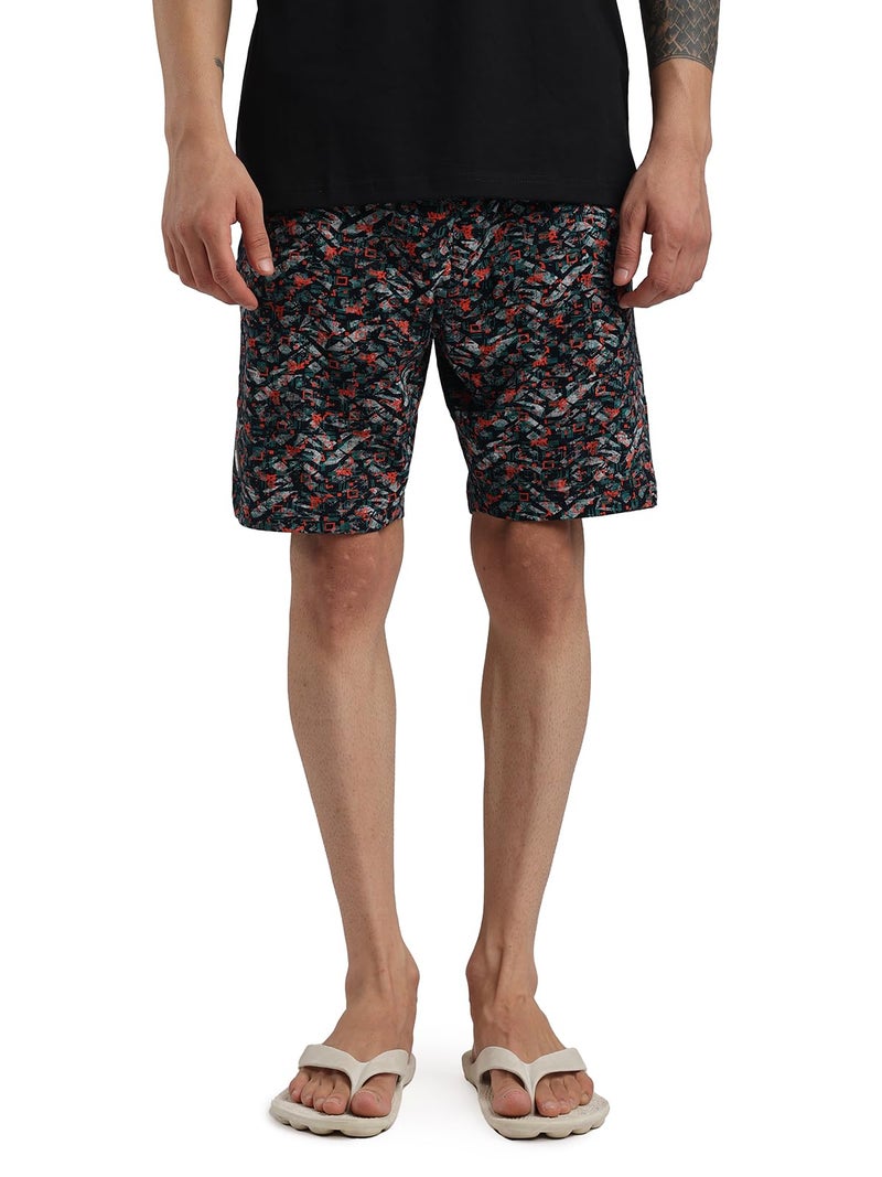 Bumchums Men Mercerised Printed Knee Length Cotton Bermuda Shorts with One Side Zip Pocket, Pack of 1 - Image 5