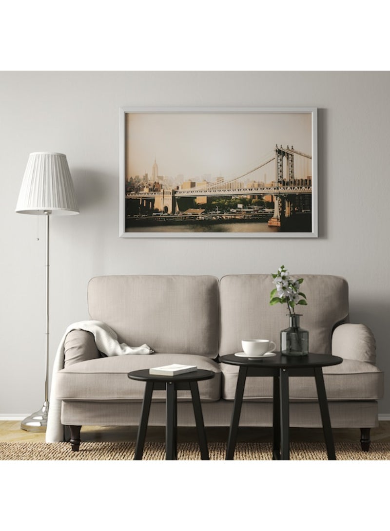 IKEA FRAKTA Picture with frame - Manhattan Bridge/aluminium-colour - 118x78 cm - Image 3