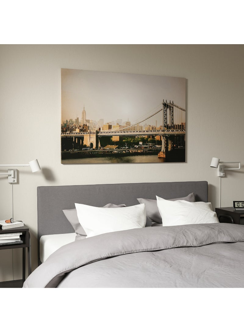 IKEA FRAKTA Picture with frame - Manhattan Bridge/aluminium-colour - 118x78 cm - Image 2