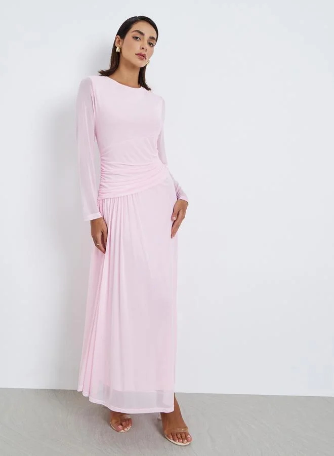 Styli Women Long Sleeves Gathered Maxi Dress