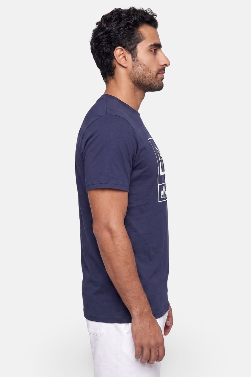 Ellesse Men Sportwear Fit Short Sleeve Training T-Shirt, Navy Blue - Image 3