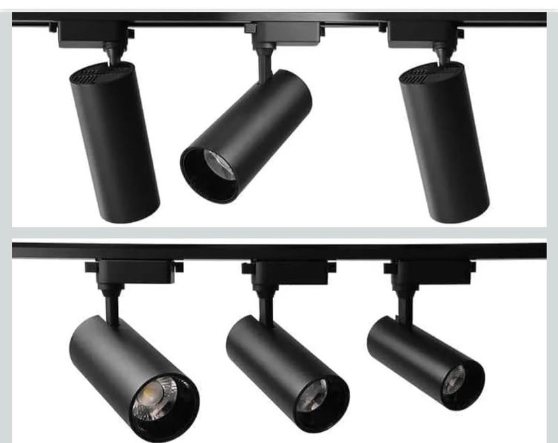 Shaheen Light Quality Spottrack Light - Warm Lighting - Aluminum Outer Body - Hanging - for All Indoor Lighting Uses - 20W Black - Image 2