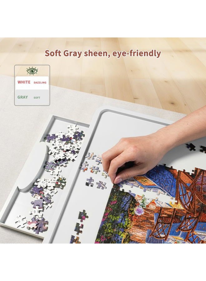 BuilderButler Lightweight 1500 Pieces Rotating Puzzle Board with 4 Sliding Drawers and Cover – 360° Lazy Susan Spinning, 34.21"x25.75" Portable Plastic Puzzle Table, for Mom - Image 5