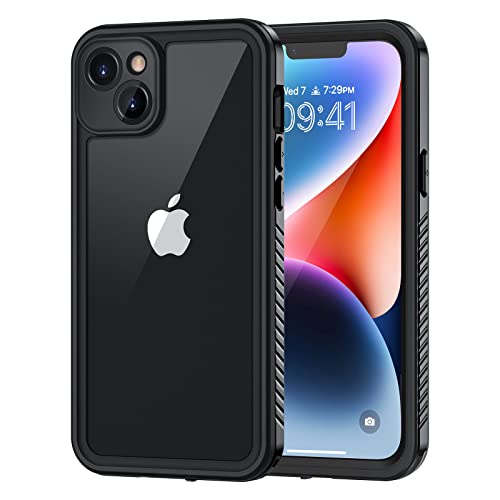 Lanhiem for iPhone 14 Case, IP68 Waterproof Dustproof with Built-in Screen Protector, Rugged Full Body Shockproof Phone Cover for iPhone 14, 6.1 inch (Black) - Image 1