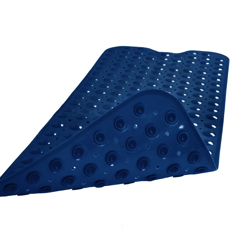 Linoows Bathtub and Shower Mats, Extra Long Non-Slip Bath Tub Mat 39 x 16 Inch, Machine Washable Bathmat with Suction Cups & Drain Holes for Bathroom Floor, Navy Blue - Image 2