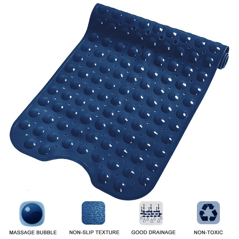 Linoows Bathtub and Shower Mats, Extra Long Non-Slip Bath Tub Mat 39 x 16 Inch, Machine Washable Bathmat with Suction Cups & Drain Holes for Bathroom Floor, Navy Blue - Image 5