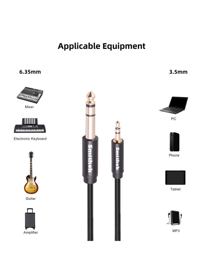 Smithok 2pack 1/8 to 1/4 Stereo Audio Cable,6.35mm 1/4" Male to 3.5mm 1/8" Male TRS Bidirectional Stereo Audio Cable for Guitar, Laptop, Home Theater Devices, Speaker and Amplifiers 4Ft - Image 3